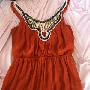 3 for $12 Beaded Orange Maxi Dress